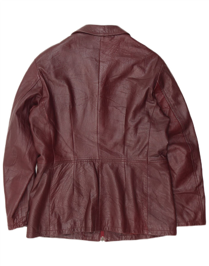 Vintage Damen Lederjacke UK 18 XL Burgunder Leder