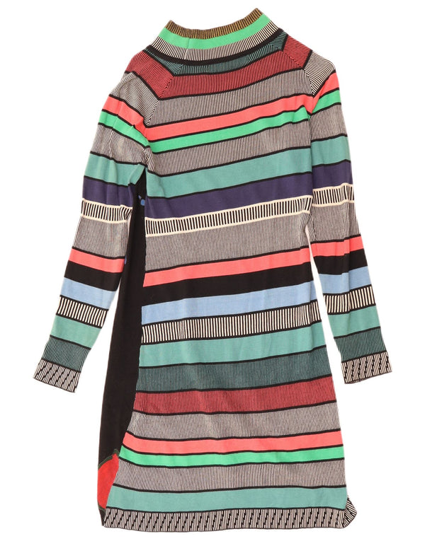 DESIGUAL Langarm-Pulloverkleid für Damen UK 12 Medium Mehrfarbig mit Blumenmuster