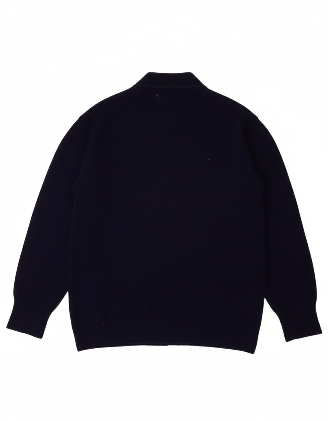 BENETTON Jungen-Cardigan-Pullover, 13–14 Jahre, marineblaue Wolle