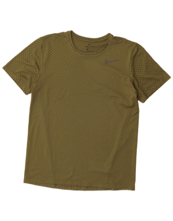Nike Herren Dri Fit T-Shirt Top Medium Khaki Geometrisch Polyester