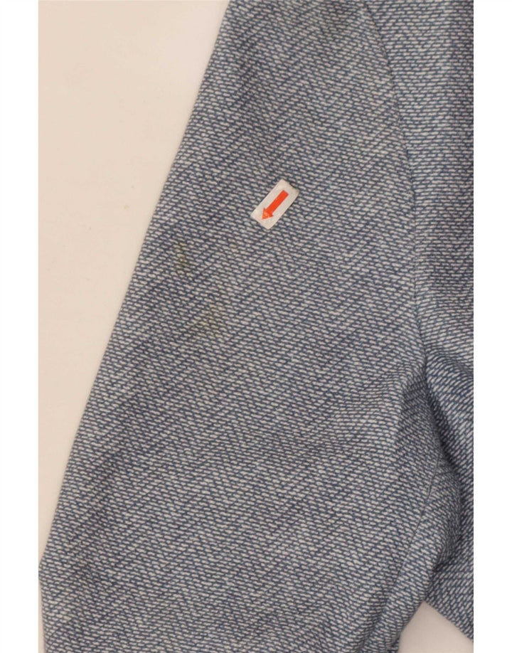 Zara Herren-Blazer mit 2 Knöpfen, EU 48, mittelblaue Baumwolle