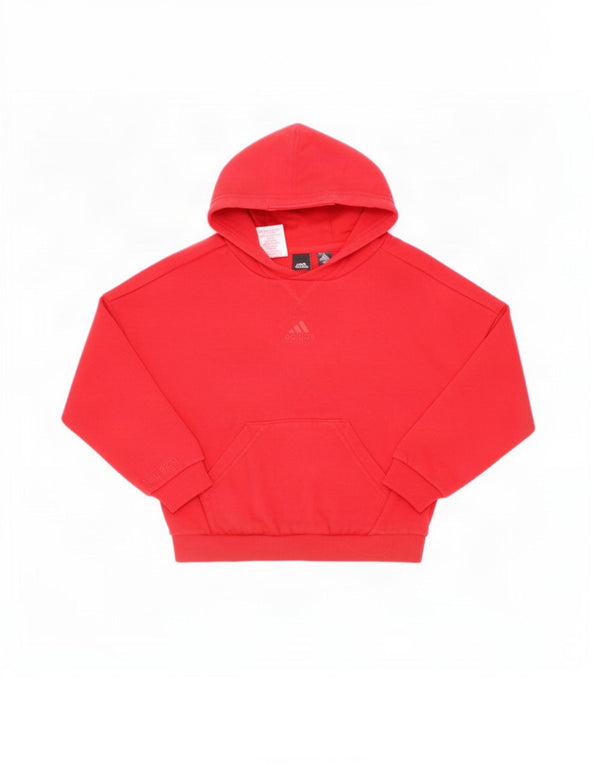 Adidas Mädchen Kapuzenpullover, 3–4 Jahre, rote Baumwolle