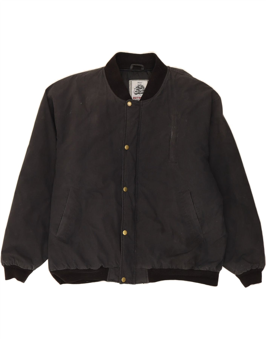 ST. BERNARD Mens Bomber Jacket UK 42 XL Black Polyester Vintage St. Bernard and Second-Hand St. Bernard from Messina Hembry 