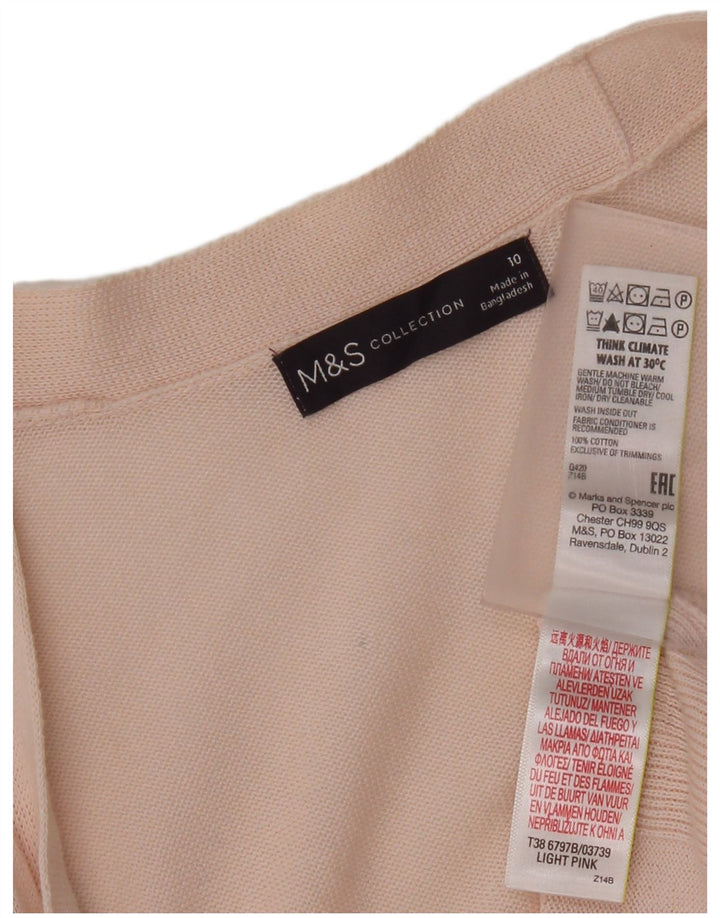 Marks & Spencer Langer, übergroßer Damen-Strickjackenpullover, Gr. 10, Größe S, Rosa