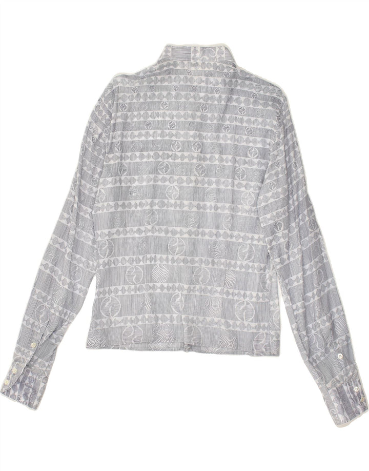 VINTAGE Womens Shirt UK 12 Medium Grey Fair Isle | Vintage Vintage | Thrift | Second-Hand Vintage | Used Clothing | Messina Hembry 
