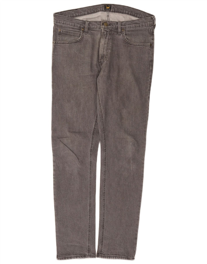 Lee Herren Luke Slim Jeans W34 L32 Graue Baumwolle