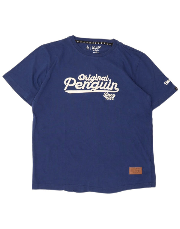 Penguin Grafik-T-Shirt für Damen, UK 44, Größe L, Marineblau, Baumwolle