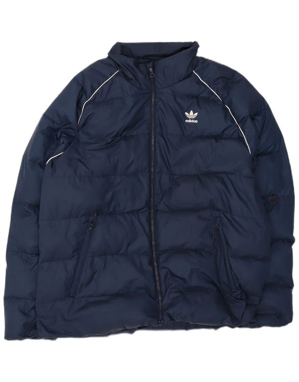 Adidas Herren Wattierte Jacke UK 42 XL Marineblau Polyester