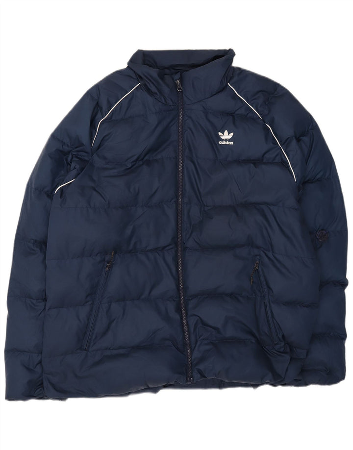 Adidas Herren Wattierte Jacke UK 42 XL Marineblau Polyester