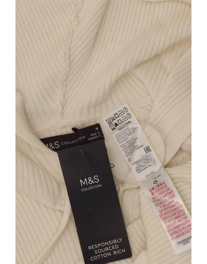 Marks & Spencer Damen-Cardigan mit Kapuze, Gr. 12, Mittel, gebrochenes Weiß