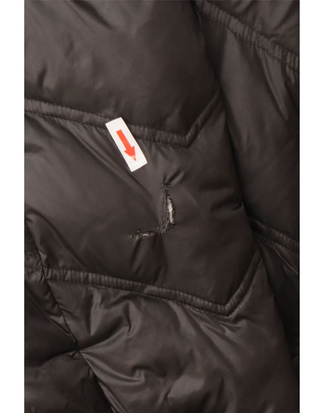 Michael Kors Wattierter Damenmantel mit Kapuze, UK 10, Small, graues Nylon
