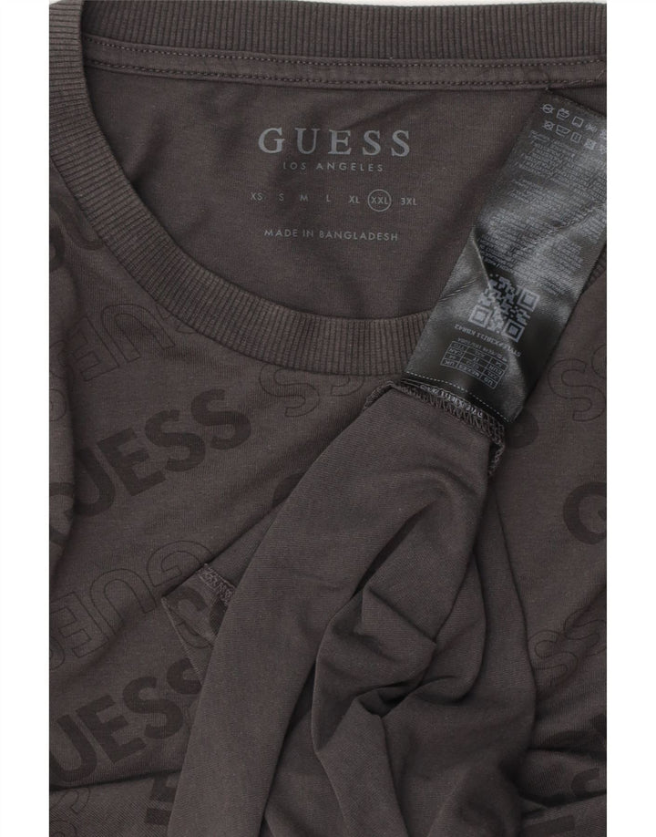 Guess Herren-T-Shirt mit Grafik, 2XL, graue Baumwolle