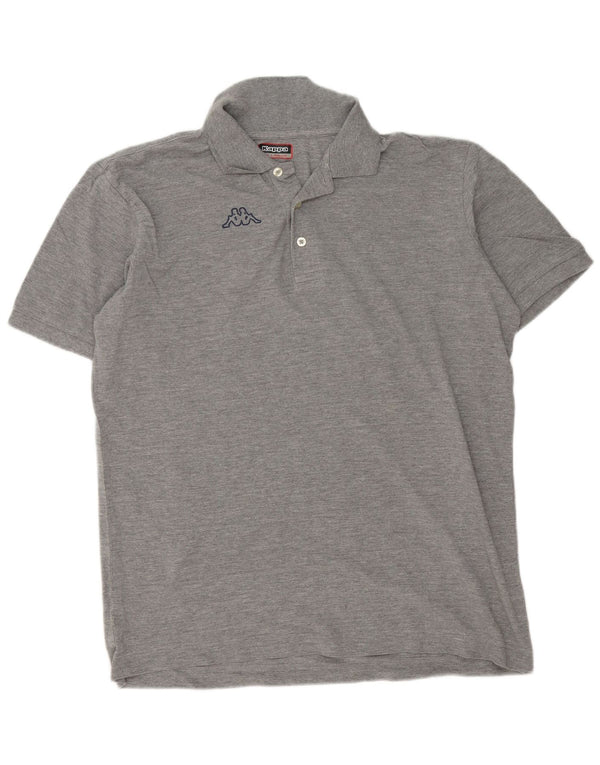 Kappa Herren-Poloshirt mit Grafik, 2XL, grau meliert, Baumwolle