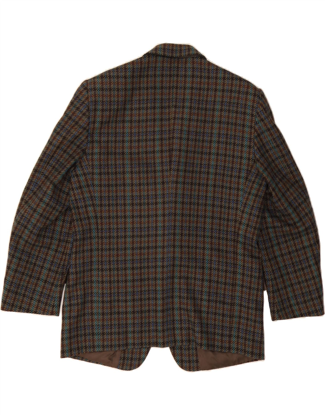 FACIS Mens 2 Button Blazer Jacket IT 50 Large Grey Check Virgin Wool Vintage Facis and Second-Hand Facis from Messina Hembry 