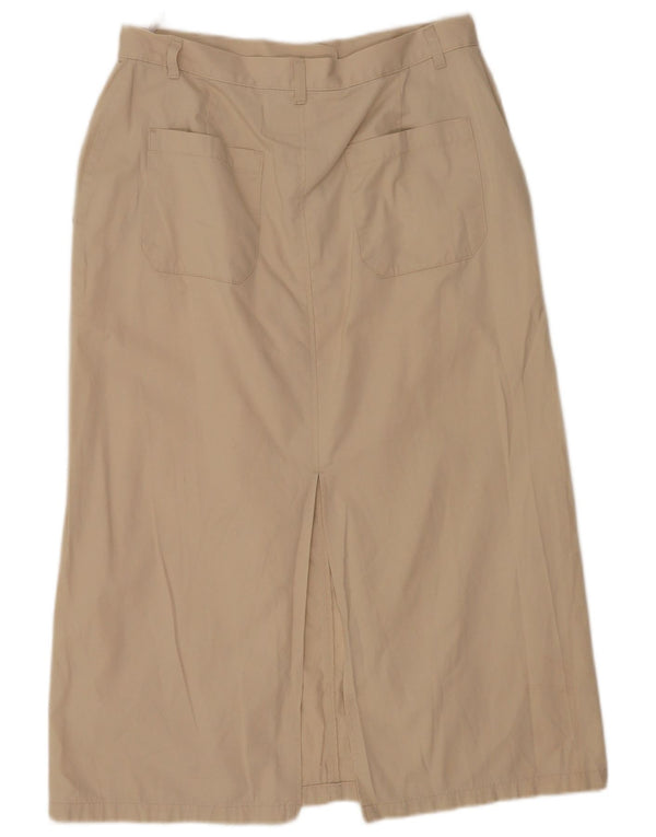 Marks & Spencer Damen gerader Rock UK 14 Large W32 Beige Baumwolle