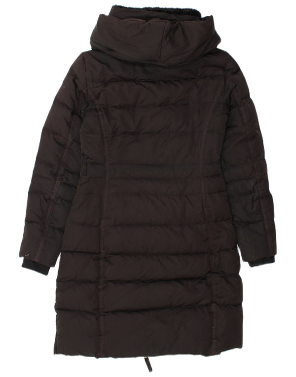Zara Damen Wattierter Mantel UK 10 Small Schwarz Polyester