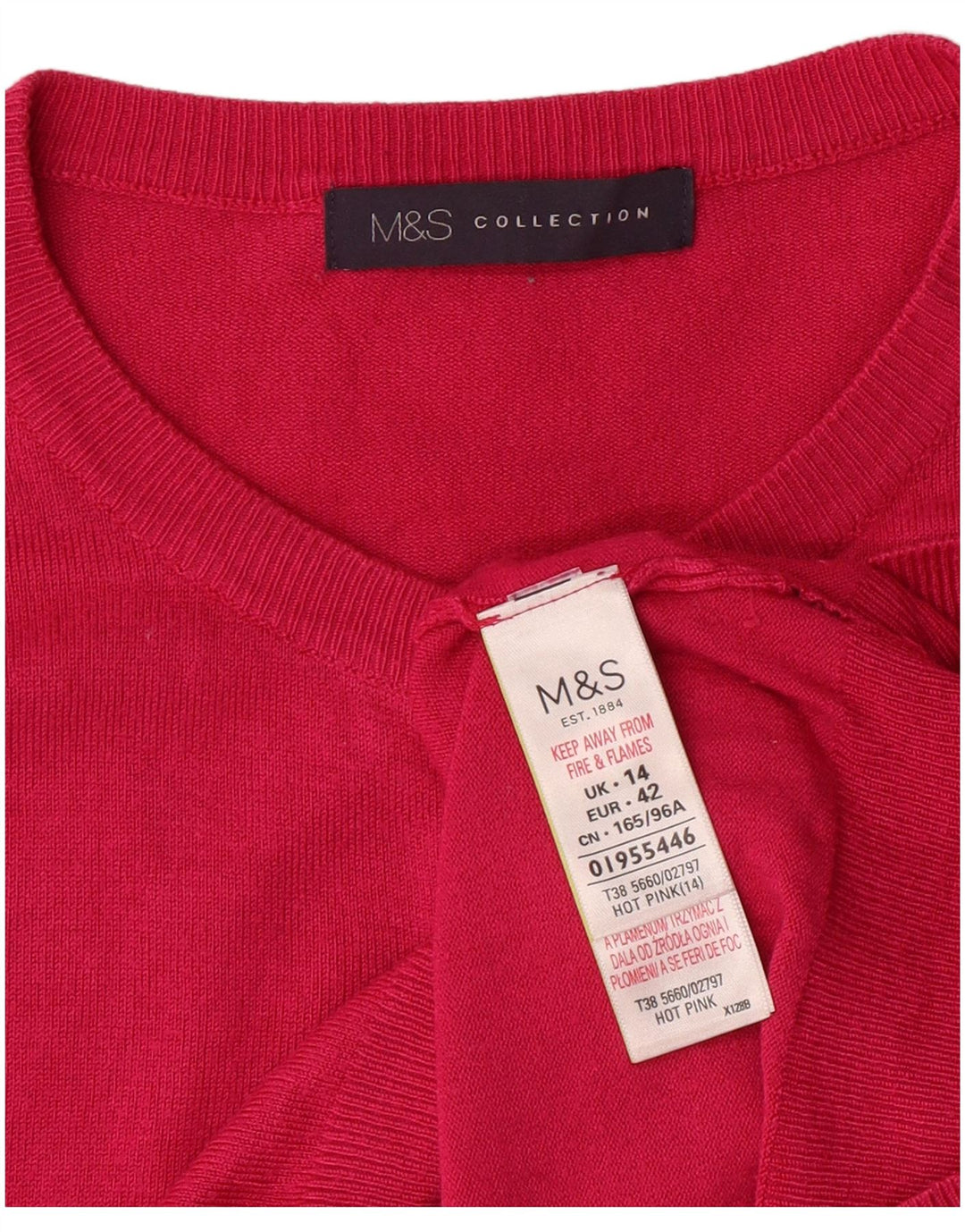 Marks & Spencer Damen-Cardigan-Pullover UK 14 Mittelrosa Viskose-Klassiker