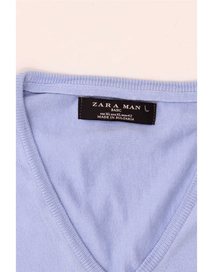 Zara Herren Weste Tank Top XL Blau