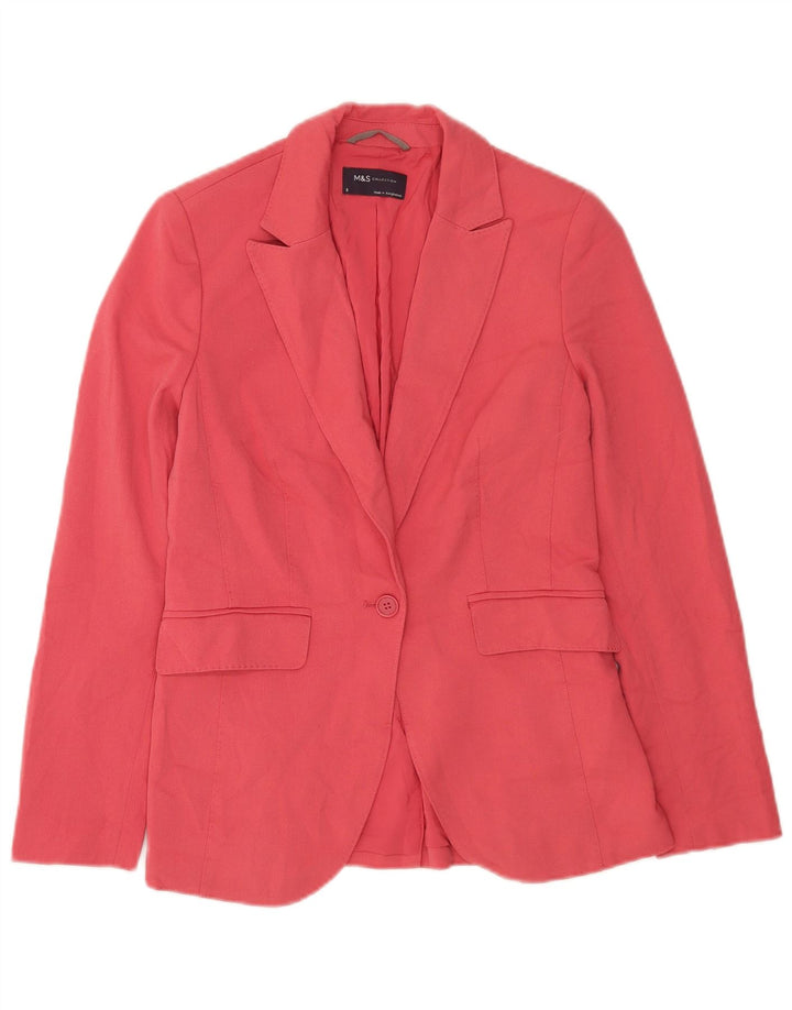 Marks & Spencer Damen-Blazer mit 1 Knopf, Gr. 8, Rosa, Polyester