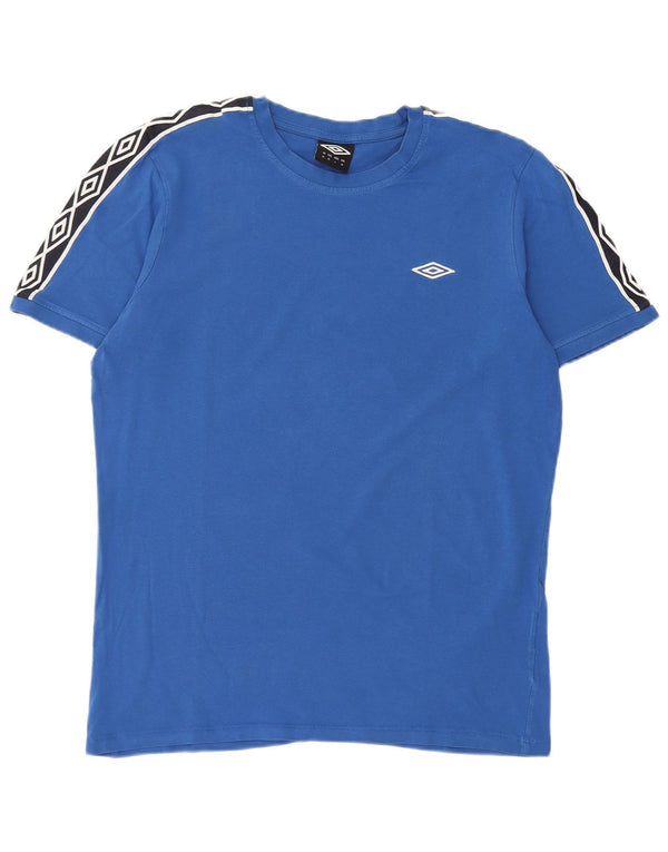 Umbro Herren-Grafik-T-Shirt-Oberteil Mittelblauer Farbblock