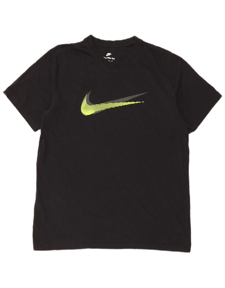 NIKE Herren-T-Shirt mit Grafik, groß, aus schwarzer Baumwolle