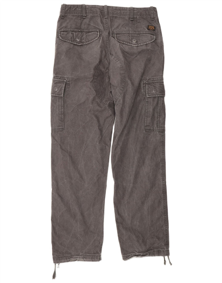 Superdry Herren gerade Cargohose W30 L32 graue Baumwolle