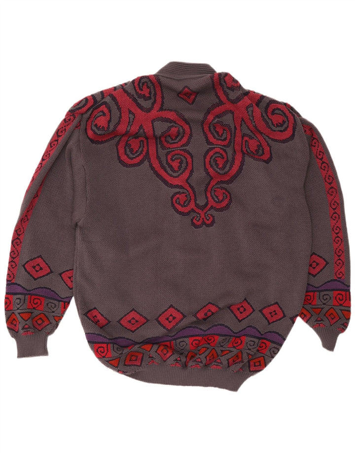 Oskar Haug Damen-Strickjacke in Übergröße, Gr. 16, groß, grau, geometrisch