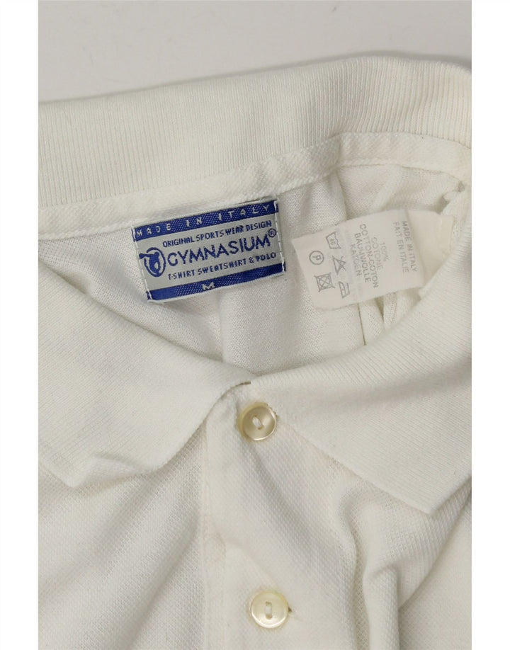 Gymnasium Herren-Poloshirt aus mittelweißer Baumwolle