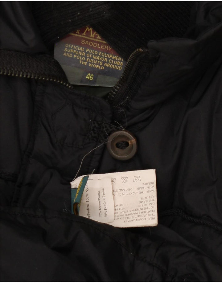 La Martina Damen Wattierter Mantel IT 46 Large Schwarz Nylon