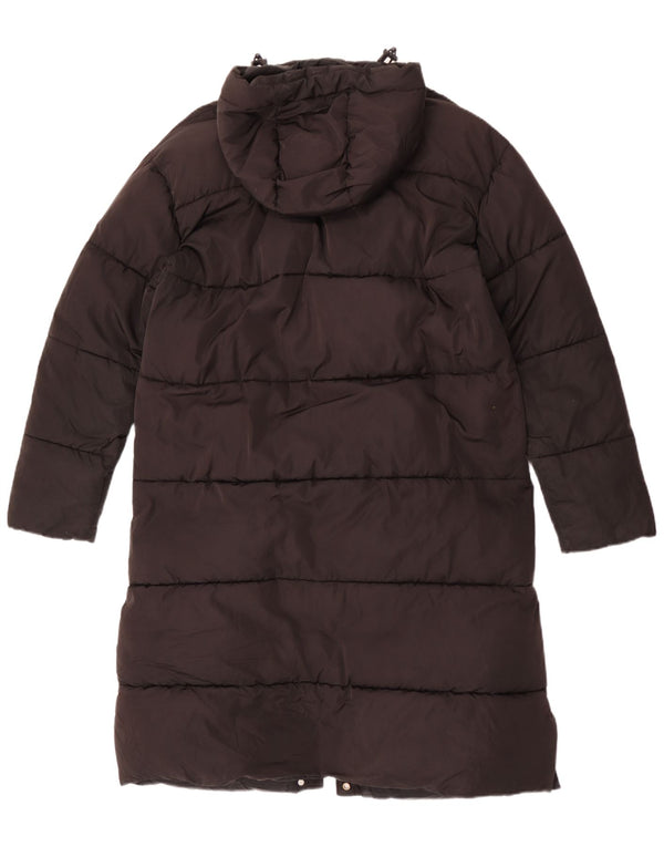 Superdry Damen-Kapuzenübergroßer, wattierter Mantel, UK 10, Größe S, Schwarz, Polyester