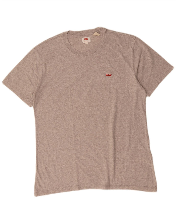 Levi's Herren T-Shirt Top Large Grau Baumwolle