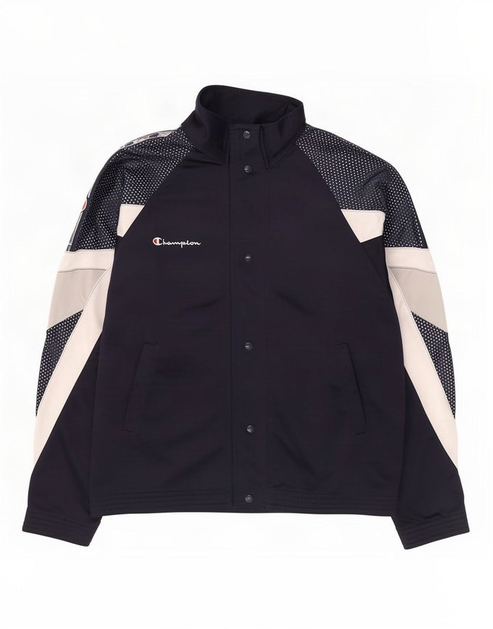 Champion Herren-Trainingsanzug-Oberteil, Mittelgroßes marineblaues Farbblock-Polyester