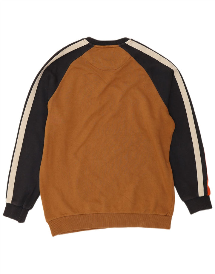 Lyle & Scott Herren-Sweatshirt-Pullover aus mittelbrauner Colourblock-Baumwolle