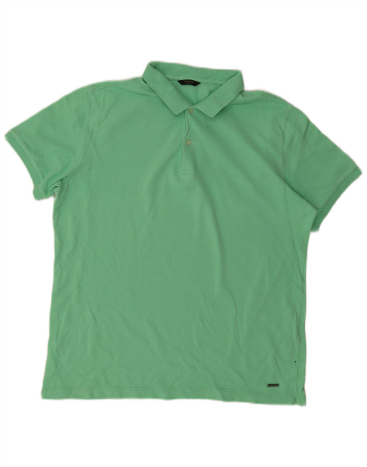 MASSIMO DUTTI Herren Poloshirt Große grüne Baumwolle