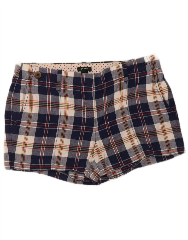 J. Crew Damen Chinoshorts US 4 Small W30 Marineblau karierte Baumwolle