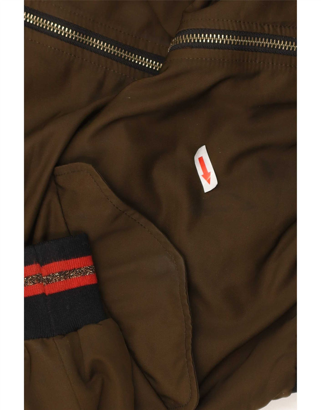 Zara Damen Bomberjacke UK 40 Large Khaki Polyester