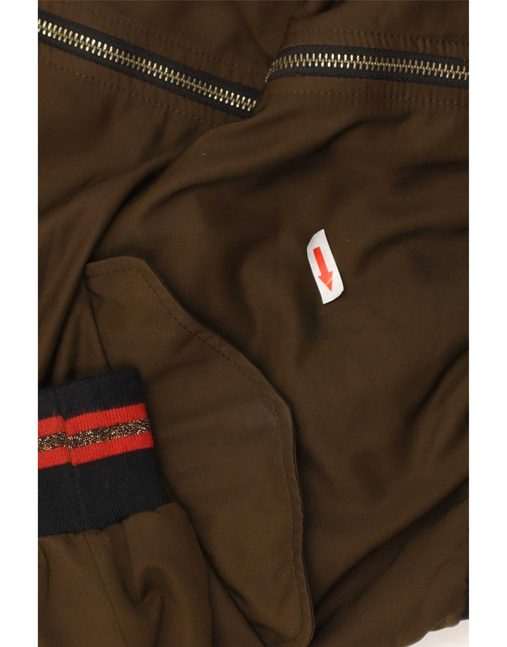 Zara Damen Bomberjacke UK 40 Large Khaki Polyester