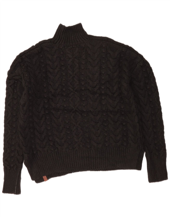 Superdry Damen-Pullover mit Rollkragen, übergroß, Gr. 10, Schwarz