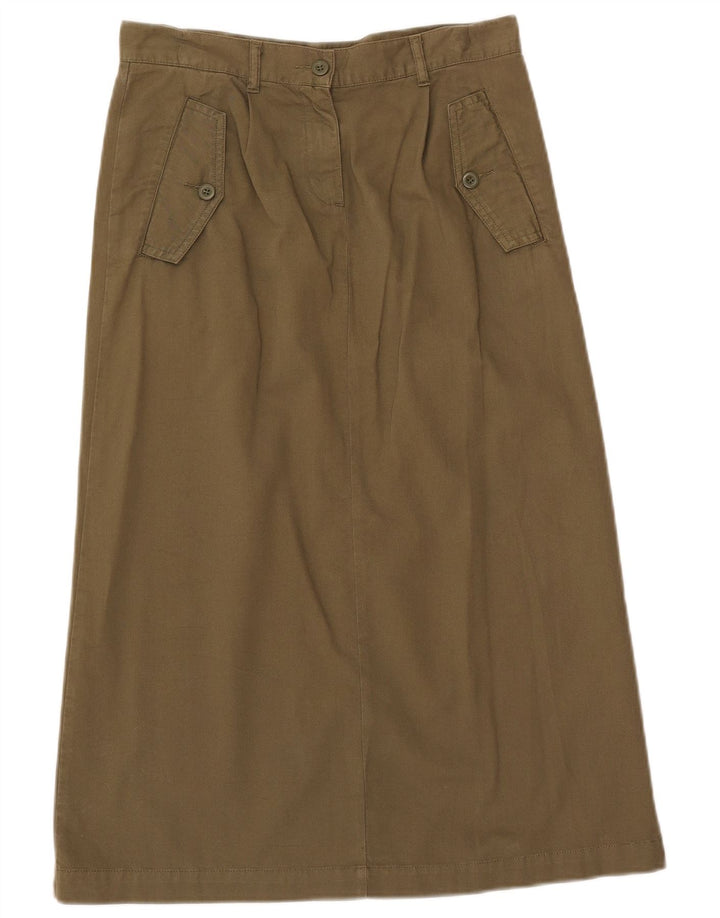 Benetton Damen A-Linienrock IT 40 Small W28 Khaki Baumwolle