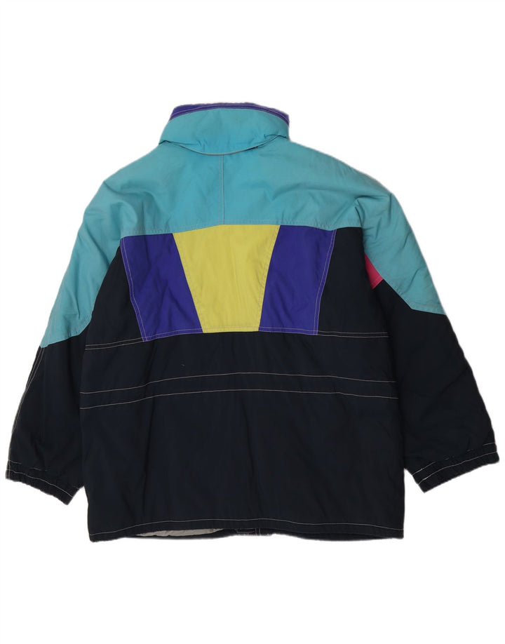 Colmar Damen-Skijacke mit Kapuze, lockere Passform, Größe 42, groß, blau, Farbblock