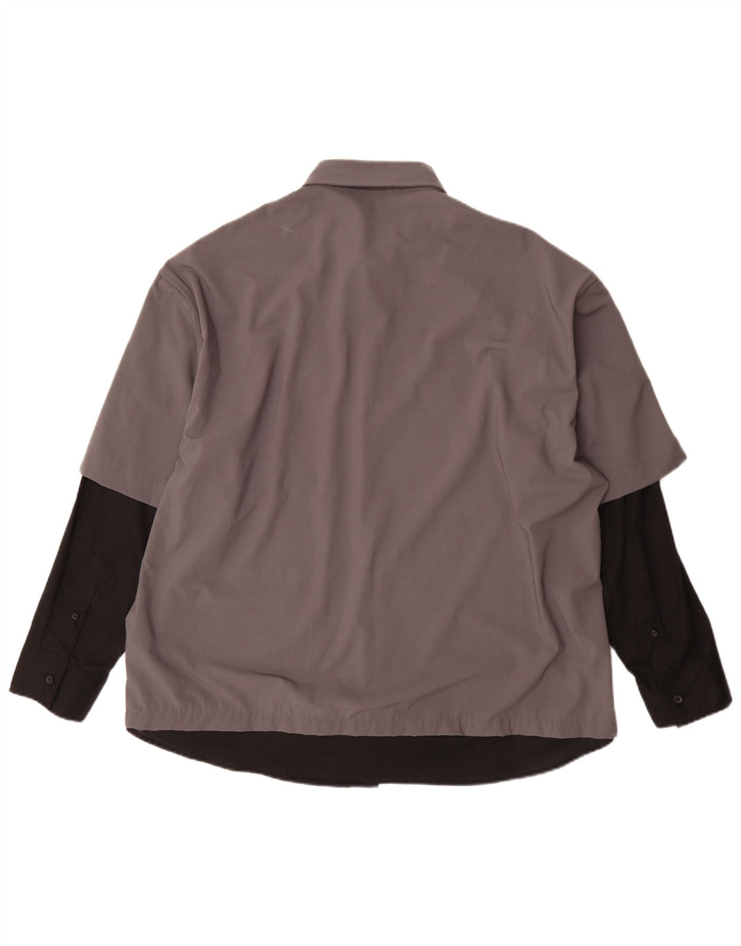 Zara Herren-Hemd, großes graues Colourblock-Polyester