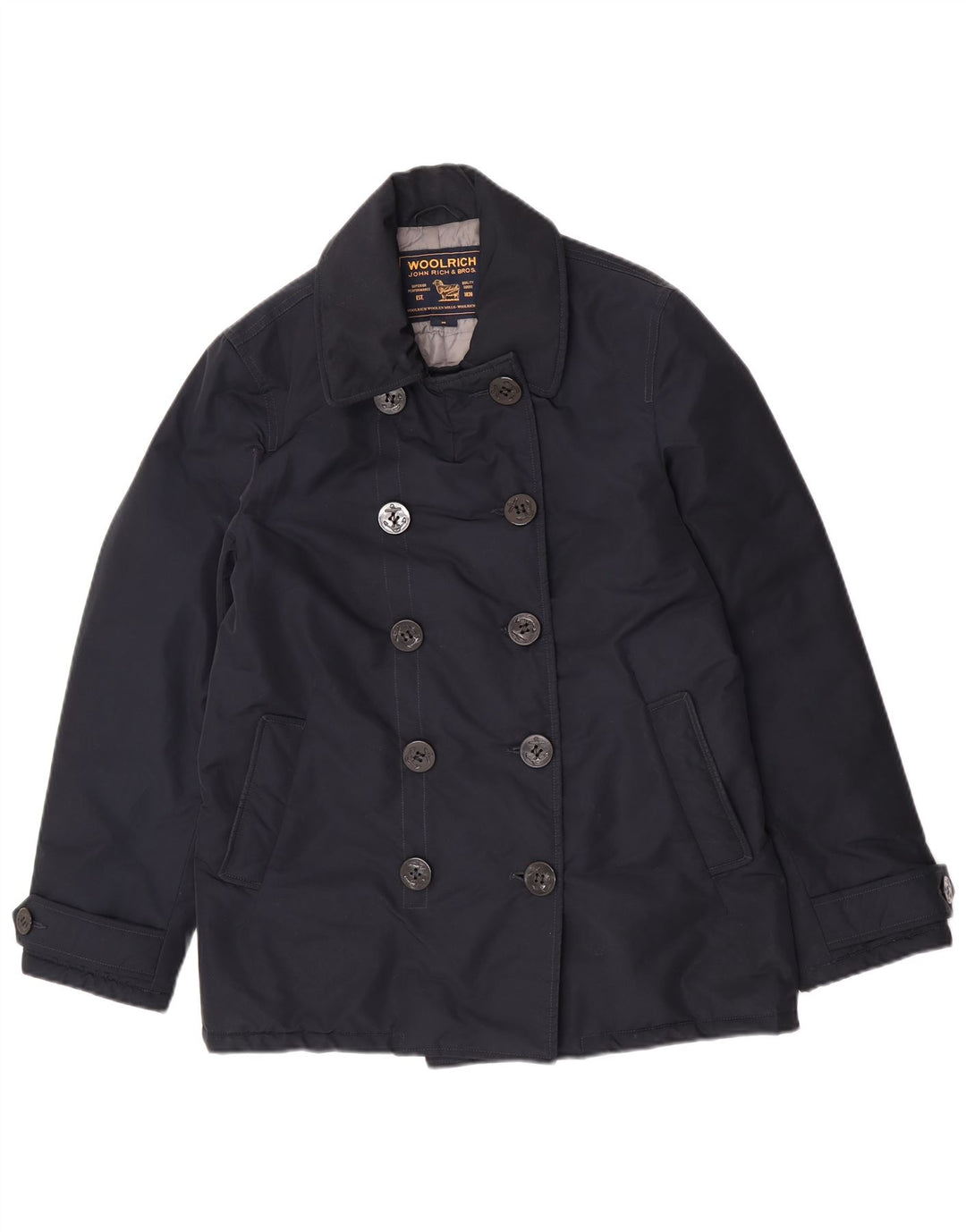 Woolrich Damen Pea Coat UK 14 Medium Marineblau