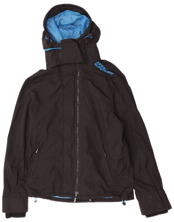 Superdry Herren Windcheater Kapuzen-Regenjacke UK 40 Large Schwarz Colourblock