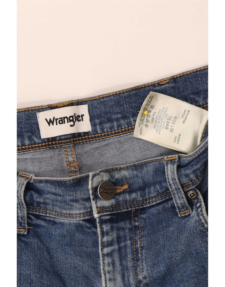 Wrangler Herren Texas Straight Jeans W33 L30 Blaue Baumwolle