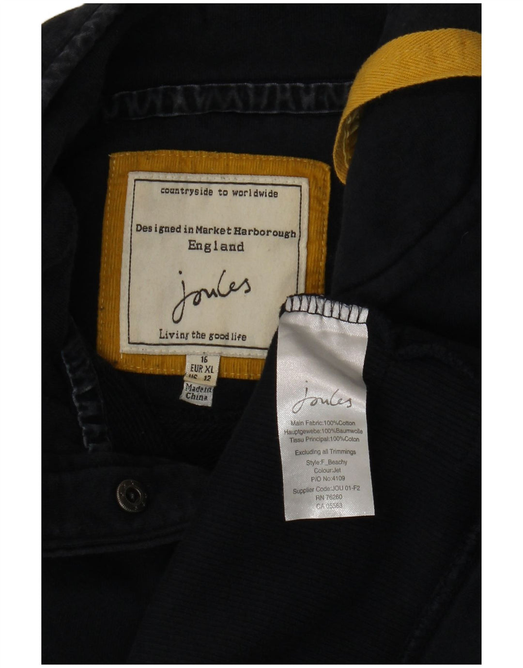 JOULES Damen-Sweatshirt mit Knopfkragen, Gr. 40, Marineblau, Baumwolle