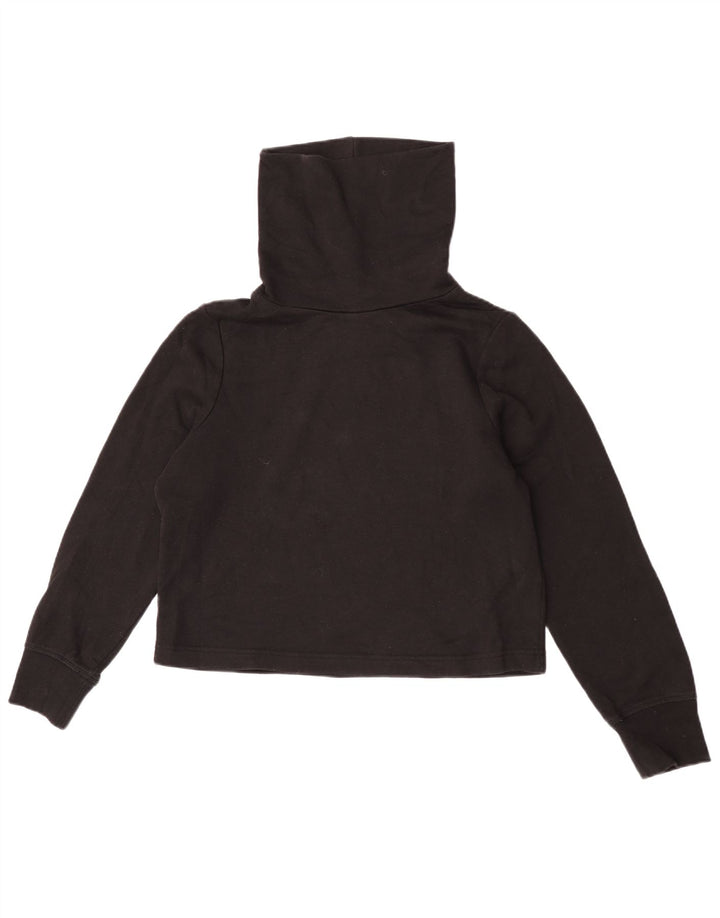 Zara Damen-Bluse, übergroß, bauchfrei, Rollkragen, Gr. 10, Schwarz