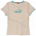 Puma Damen Grafik T-Shirt Top UK 14 Large Weiß