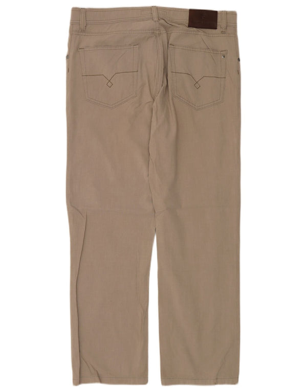 Pierre Cardin Womens Straight Casual Trousers W36 L30 Beige Cotton