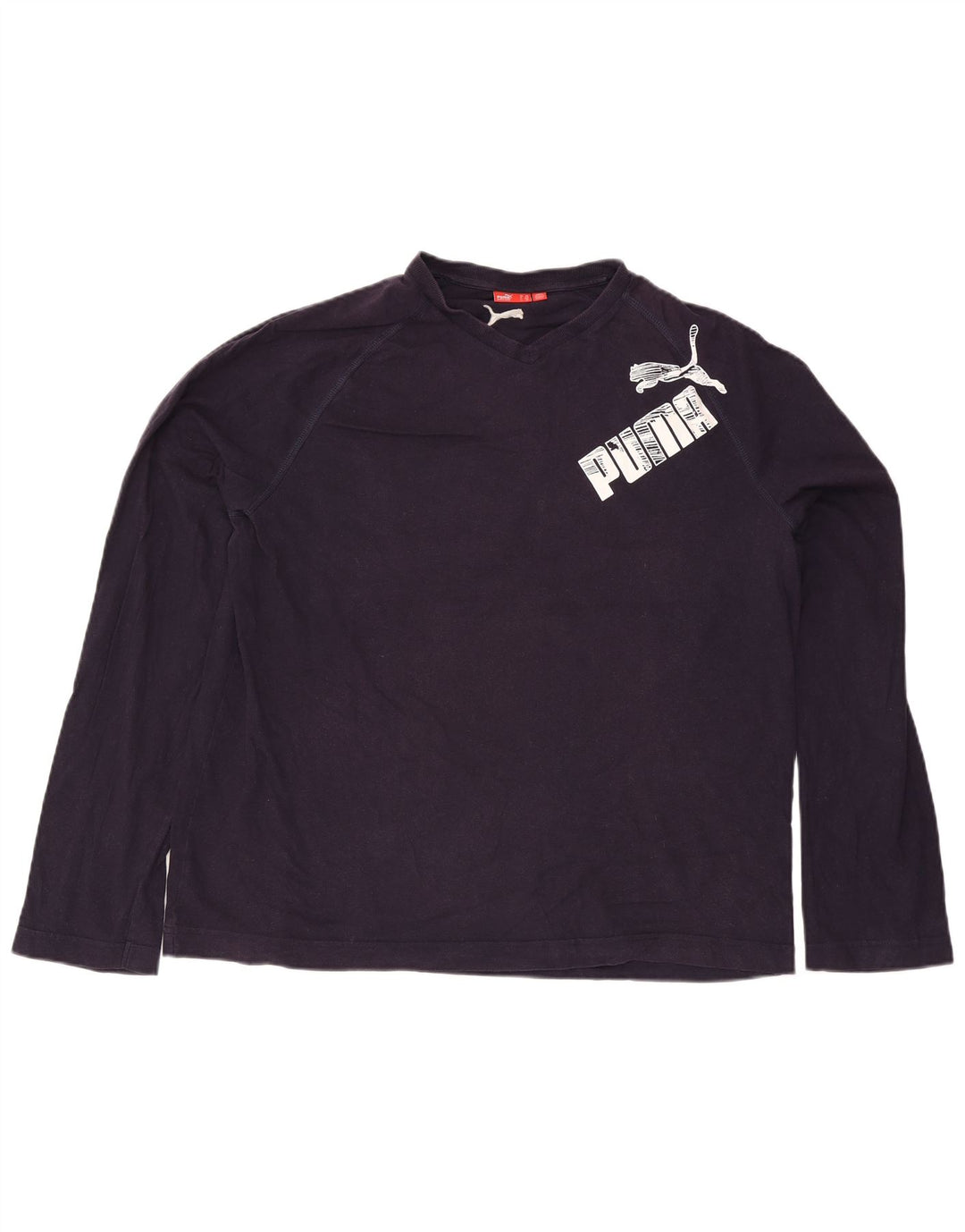 Puma Herren Graphic Top Langarm 2XL Marineblau Baumwolle