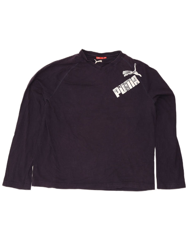 Puma Herren Graphic Top Langarm 2XL Marineblau Baumwolle